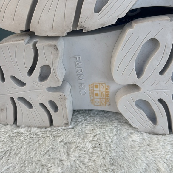 EUC FARM RIO Lug Sole Puffer Booties Pineapple Flower Women Quilted 6.5 Orange - Picture 5 of 8